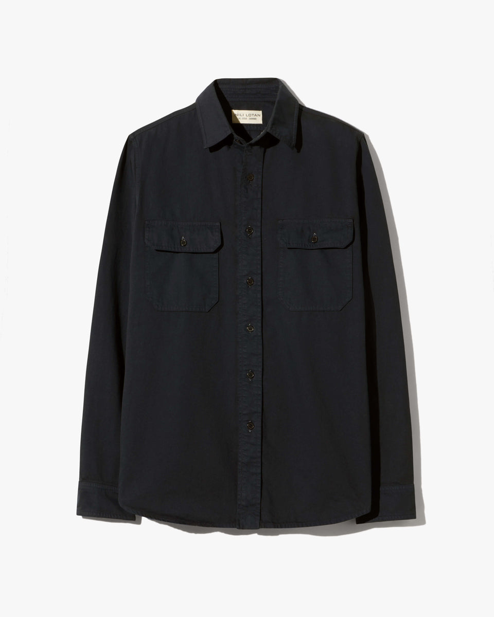 CARMINE UTILITY SHIRT IN JET BLACK
