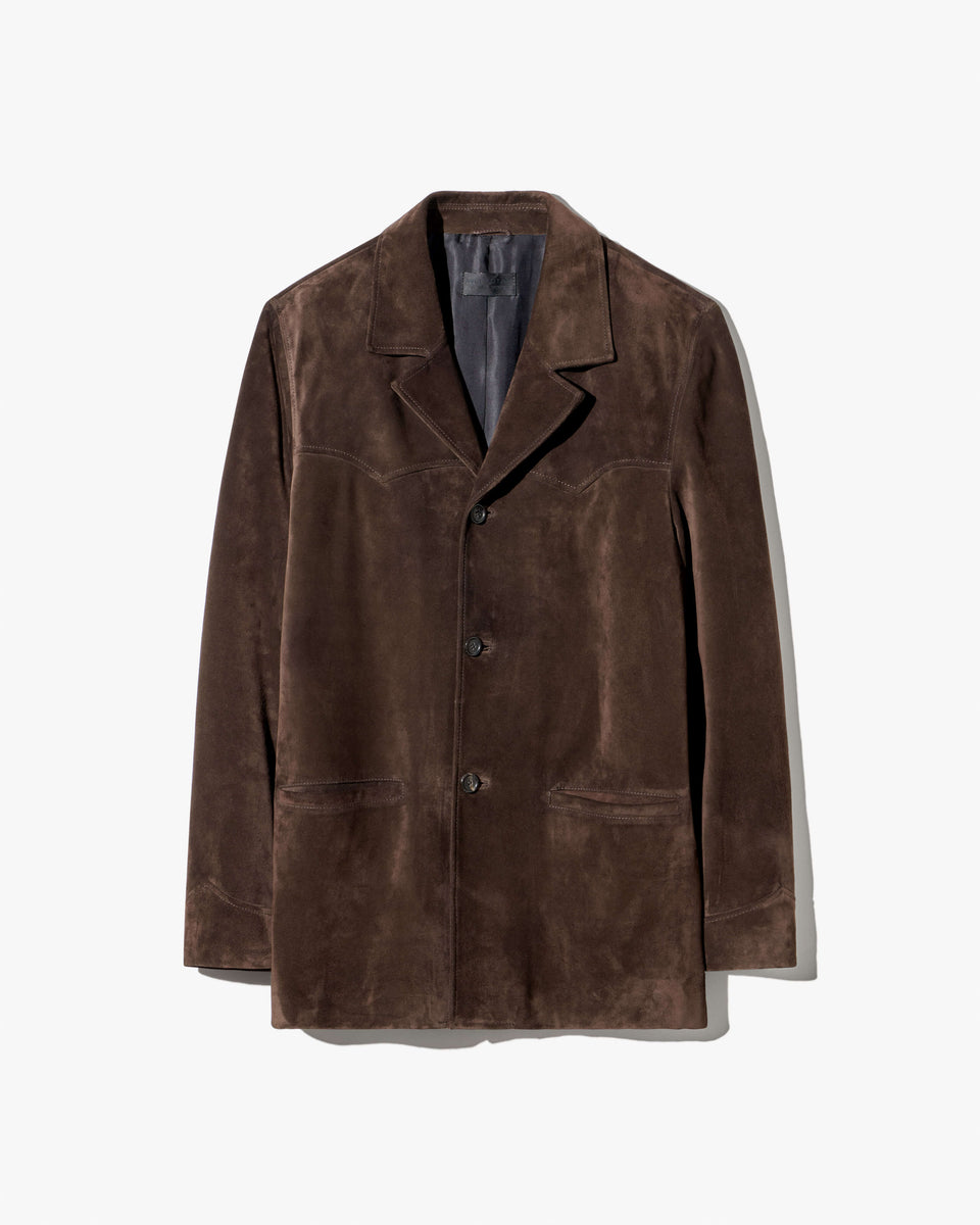 RIDGWAY LEATHER JACKET IN CHOCOLATE BROWN
