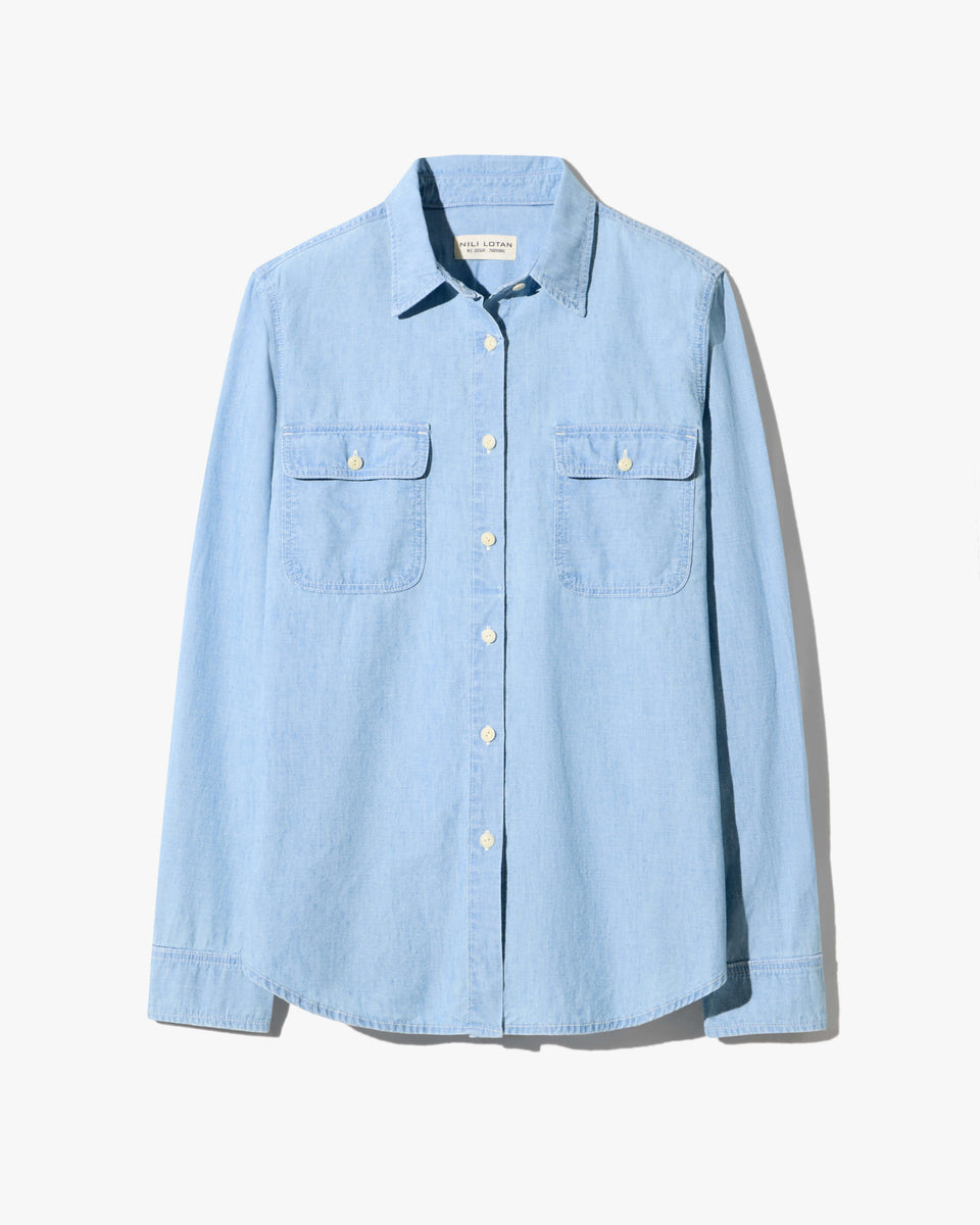 CALLUM CHAMBRAY SHIRT IN CHAMBRAY