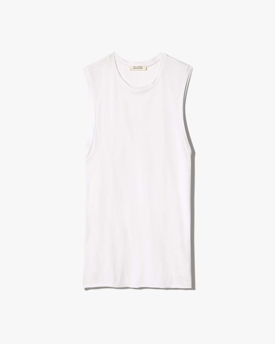 MUSCLE TEE IN WHITE