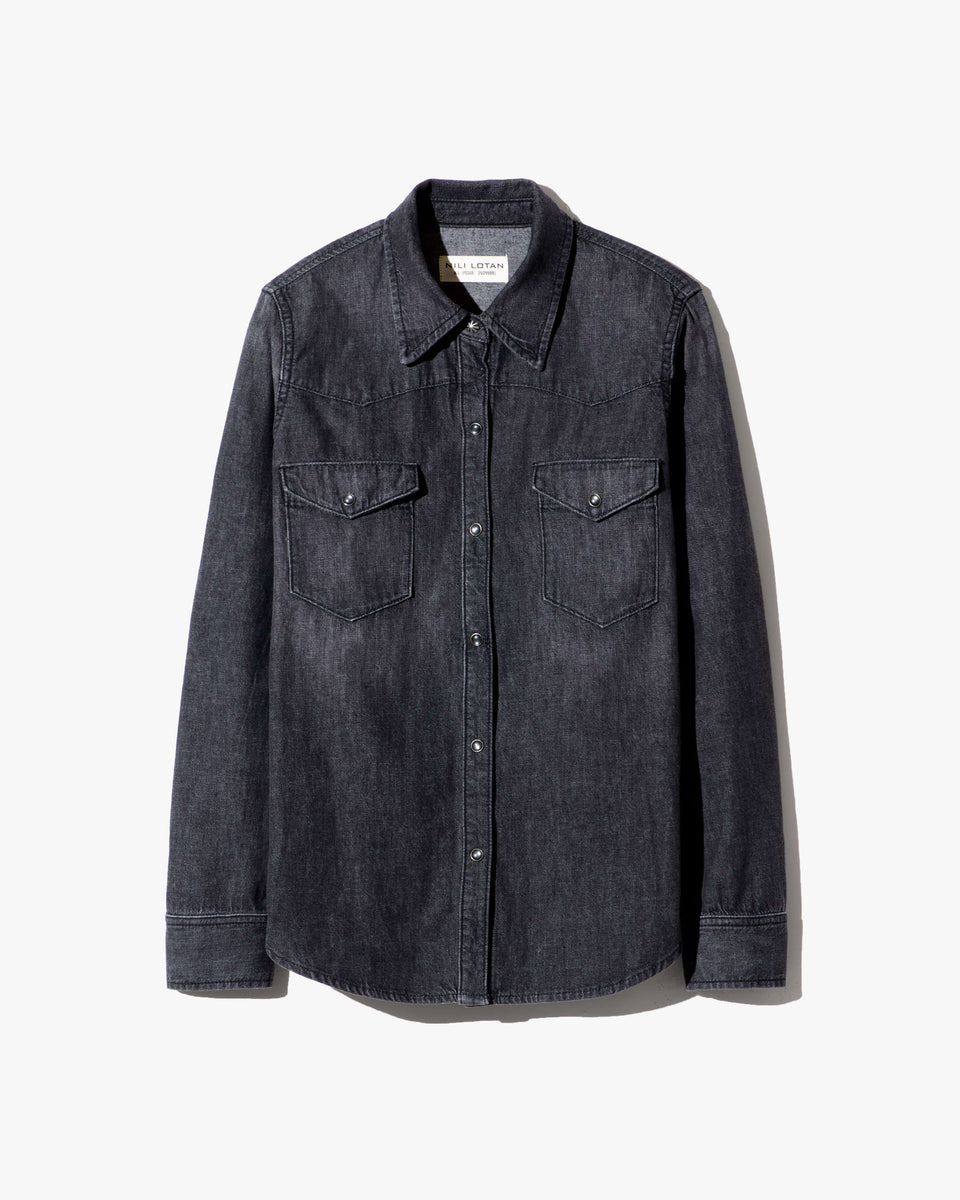 TRAVIS DENIM SHIRT IN FADED BLACK WASH
