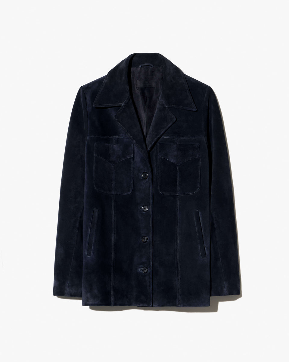 DOMINIC SUEDE JACKET IN MIDNIGHT