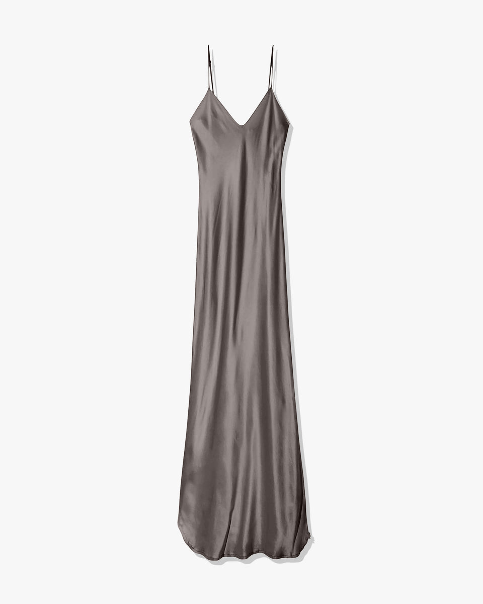CAMI SILK GOWN IN SAGE GREY