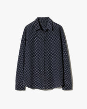 GAIA SILK SHIRT IN OBSIDIAN / IVORY POLKA DOT