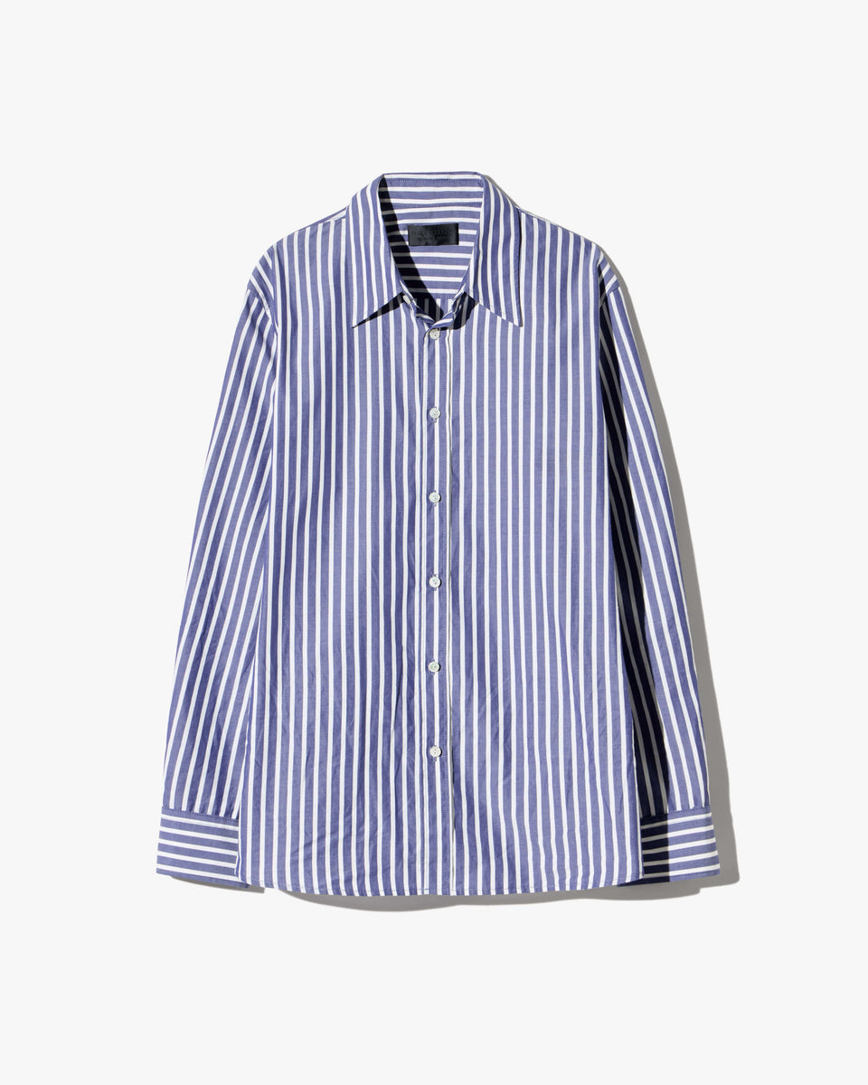 RAPHAEL CLASSIC SHIRT IN MIDNIGHT/WHITE STRIPE