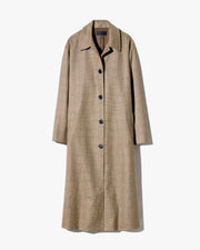ADRIEN LONG WOOL DUSTER COAT IN GLEN TAN