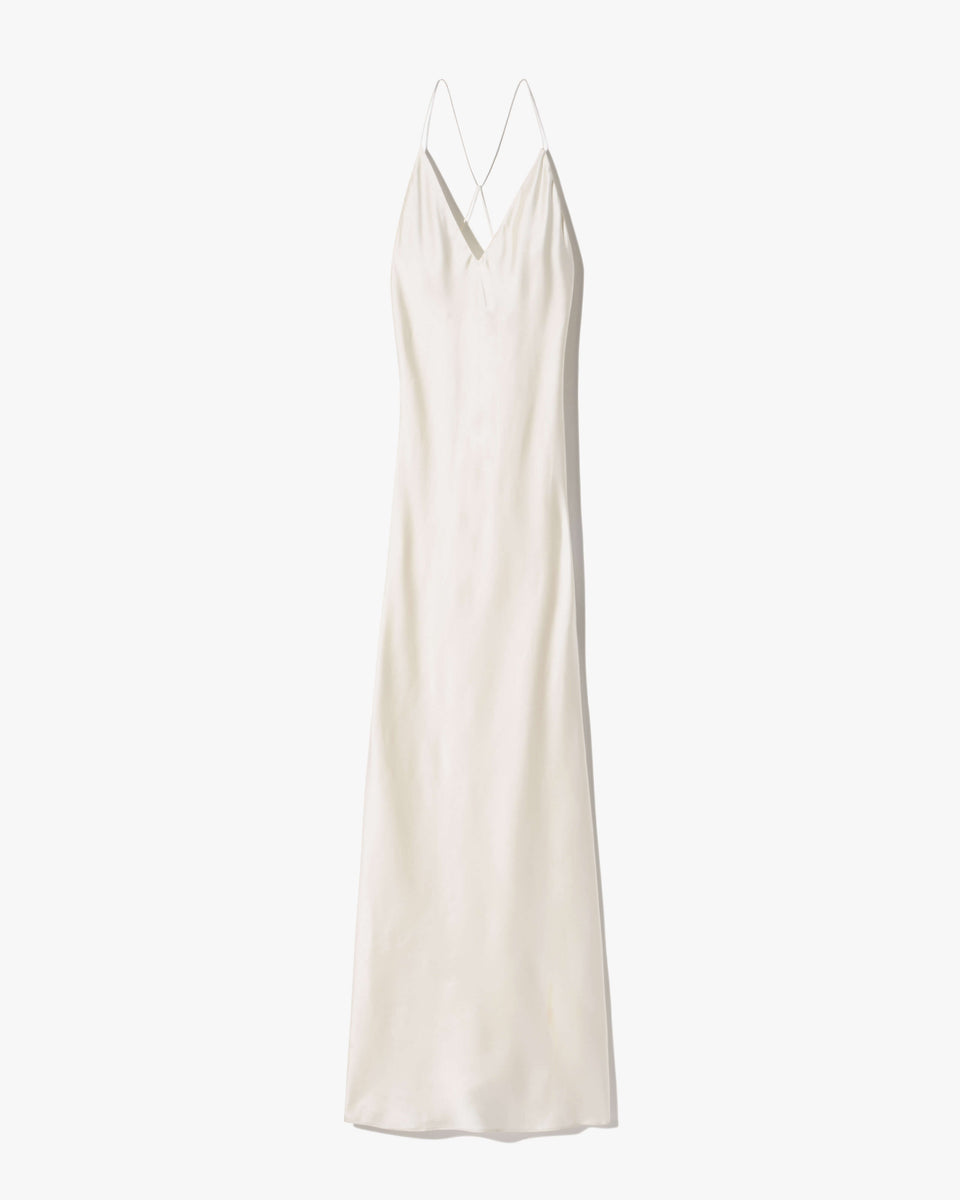 IRA SILK GOWN IN IVORY