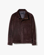CIRQUE SUEDE JACKET IN CHOCOLATE BROWN