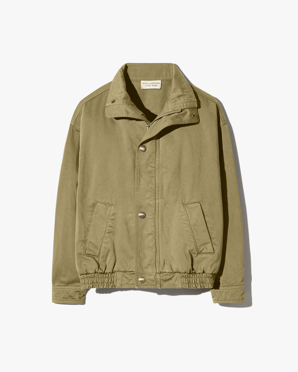 KLAIRE BLOUSON COTTON JACKET IN SHADOW GREEN
