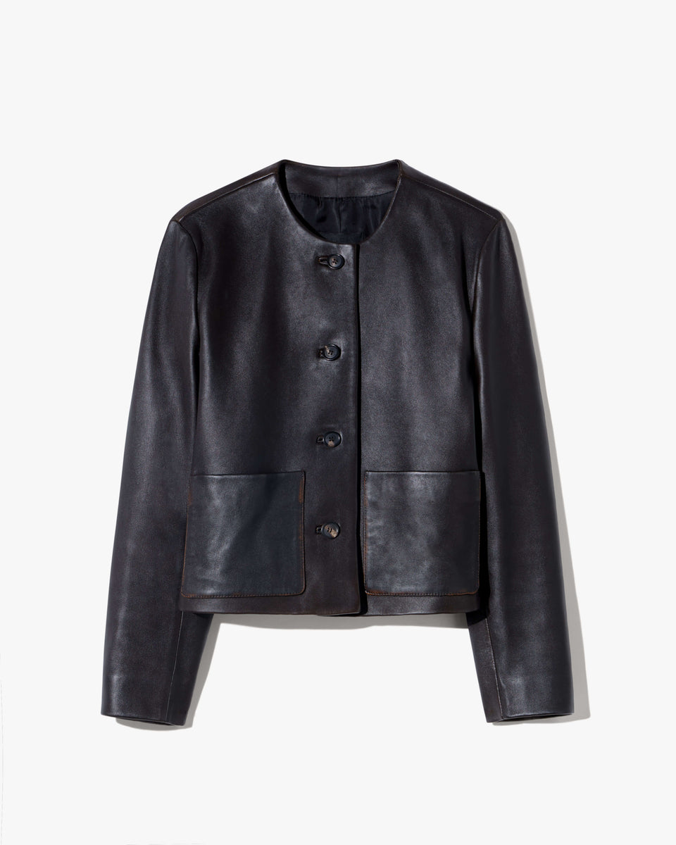 OPHELIE LEATHER JACKET IN BLACK