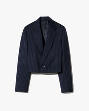 SWAN WOOL JACKET IN MIDNIGHT PINSTRIPES