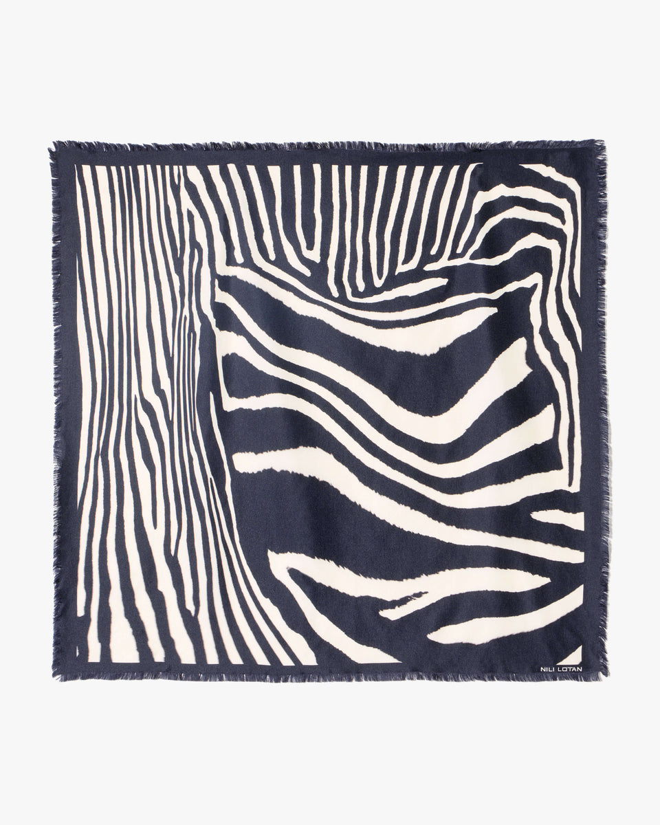 ZEBRA SILK TWILL SCARF IN ZEBRA PRINT