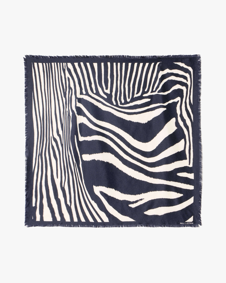 ZEBRA SILK TWILL SCARF IN ZEBRA PRINT