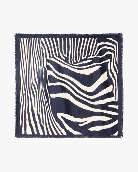 ZEBRA SILK TWILL SCARF | Nili Lotan