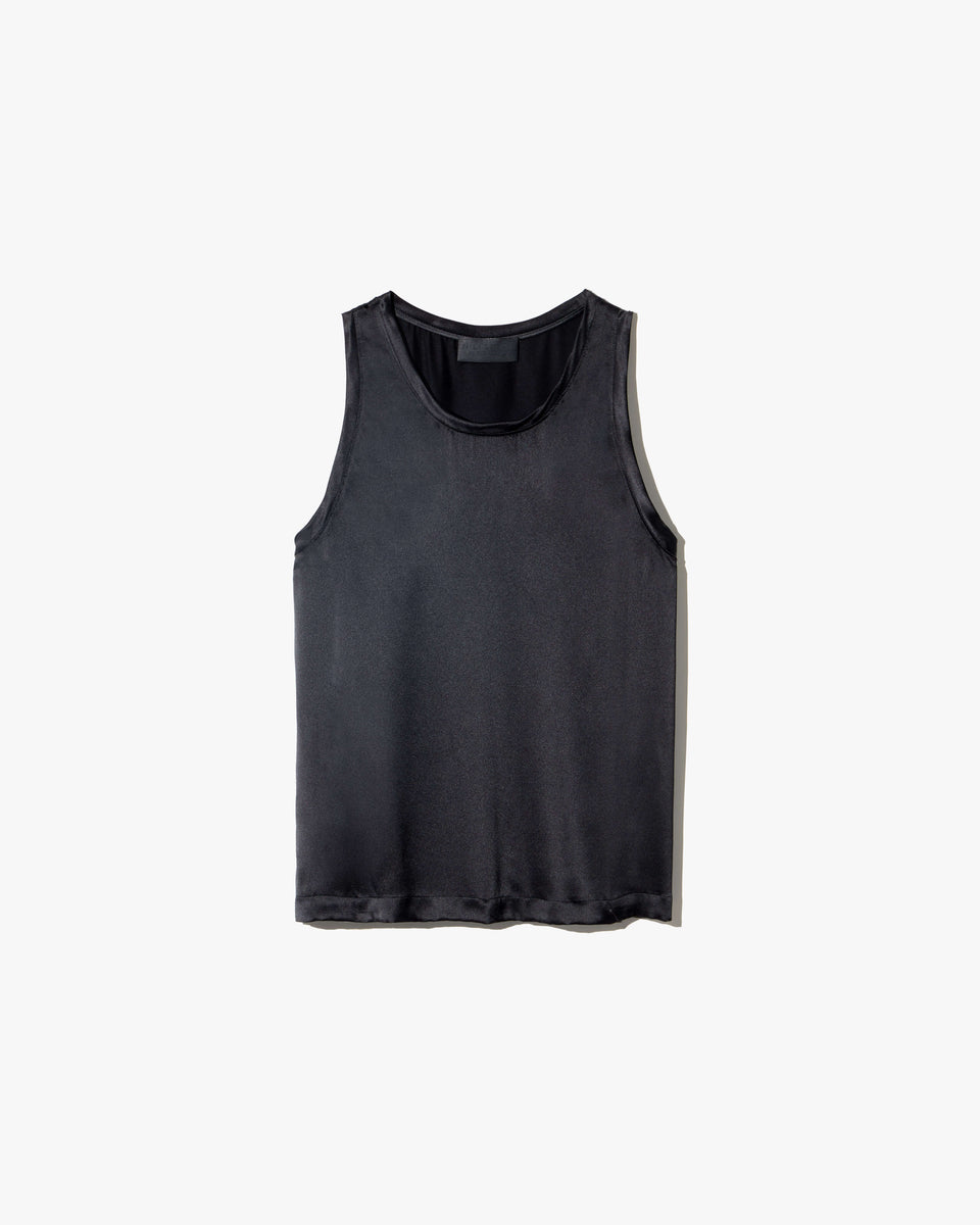 MOKA SILK TANK IN BLACK