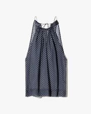 NIKKI HALTERNECK SILK TOP IN OBSIDIAN / IVORY POLKA DOT