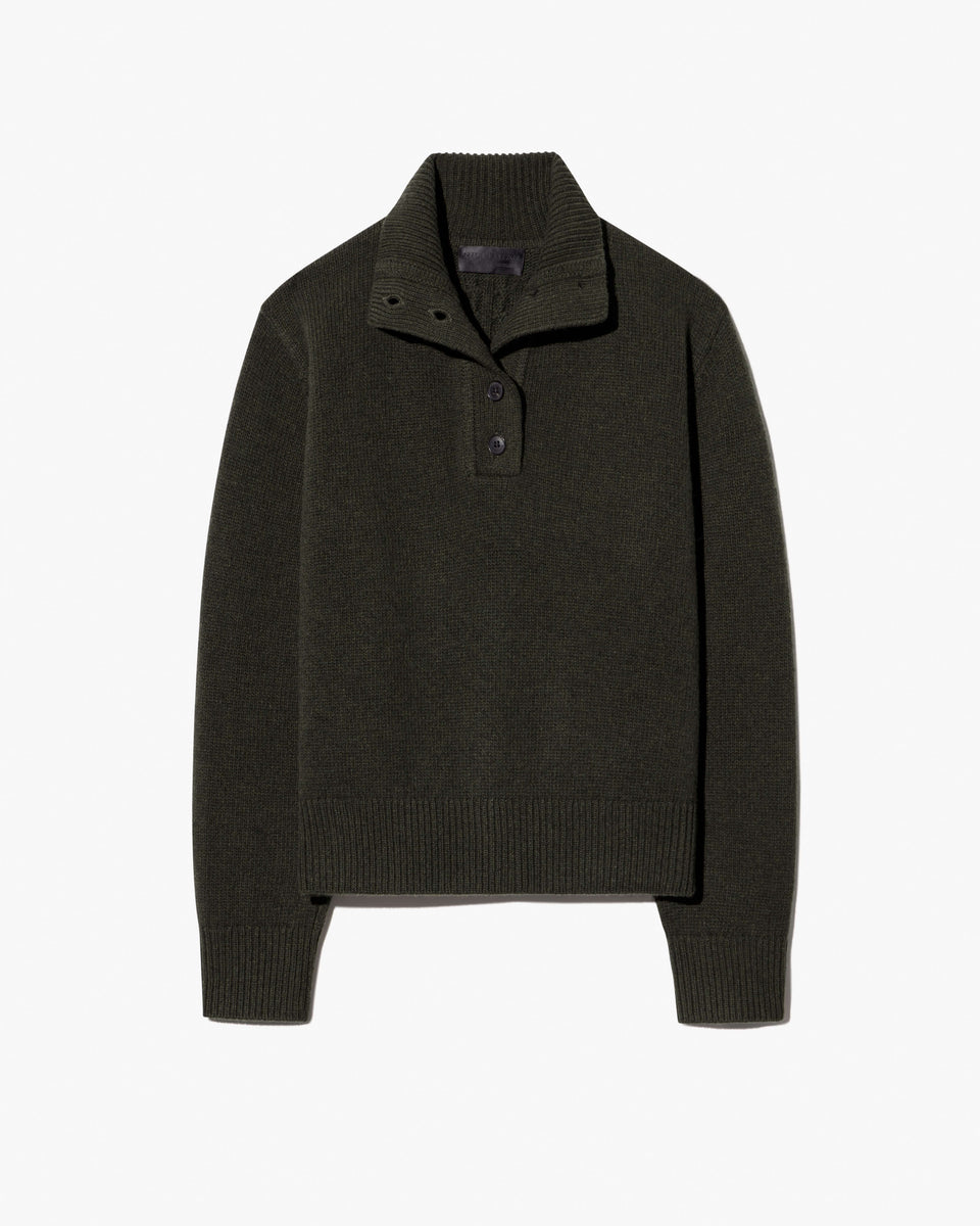 RENATA WOOL SWEATER IN DARK PINE MELANGE