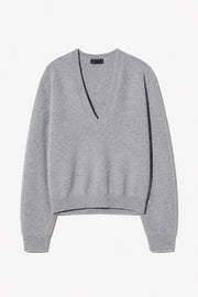FERON CASHMERE SWEATER IN PEBBLE GREY HEATHER