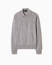 JOVAN CASHMERE POLO IN PEBBLE GREY HEATHER