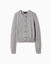 MARCH CASHMERE CARDIGAN IN MEDIUM GREY MELANGE