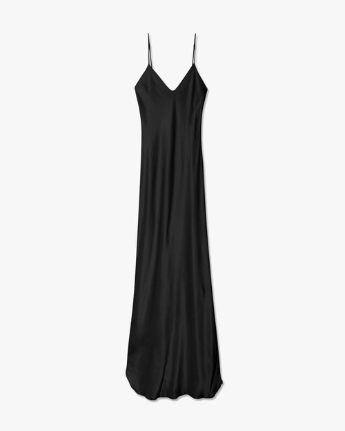 CAMI SILK GOWN IN BLACK