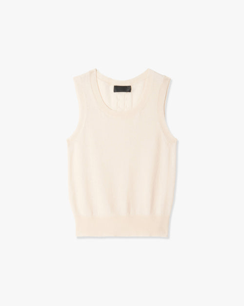 MAY CASHMERE TANK IN IVORY