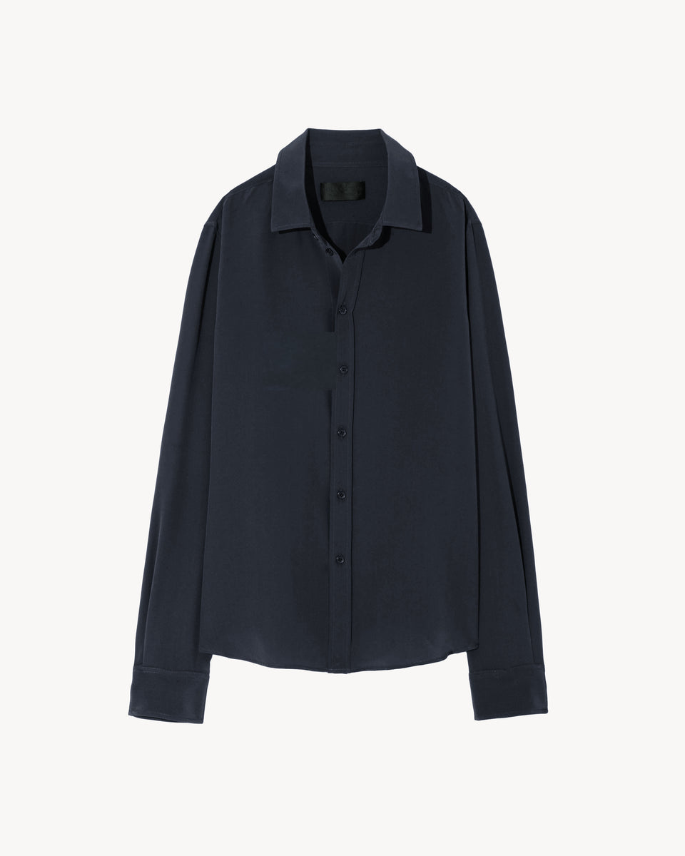 GAIA SILK SHIRT IN MIDNIGHT