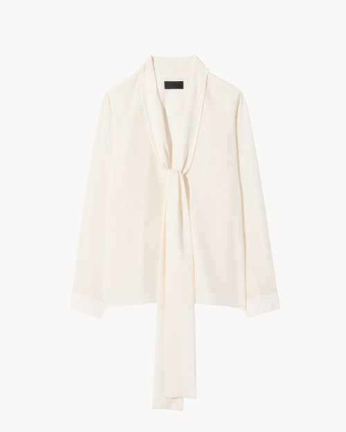 ANGELIQUE SILK BLOUSE IN IVORY