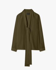 ANGELIQUE SILK BLOUSE IN LODEN