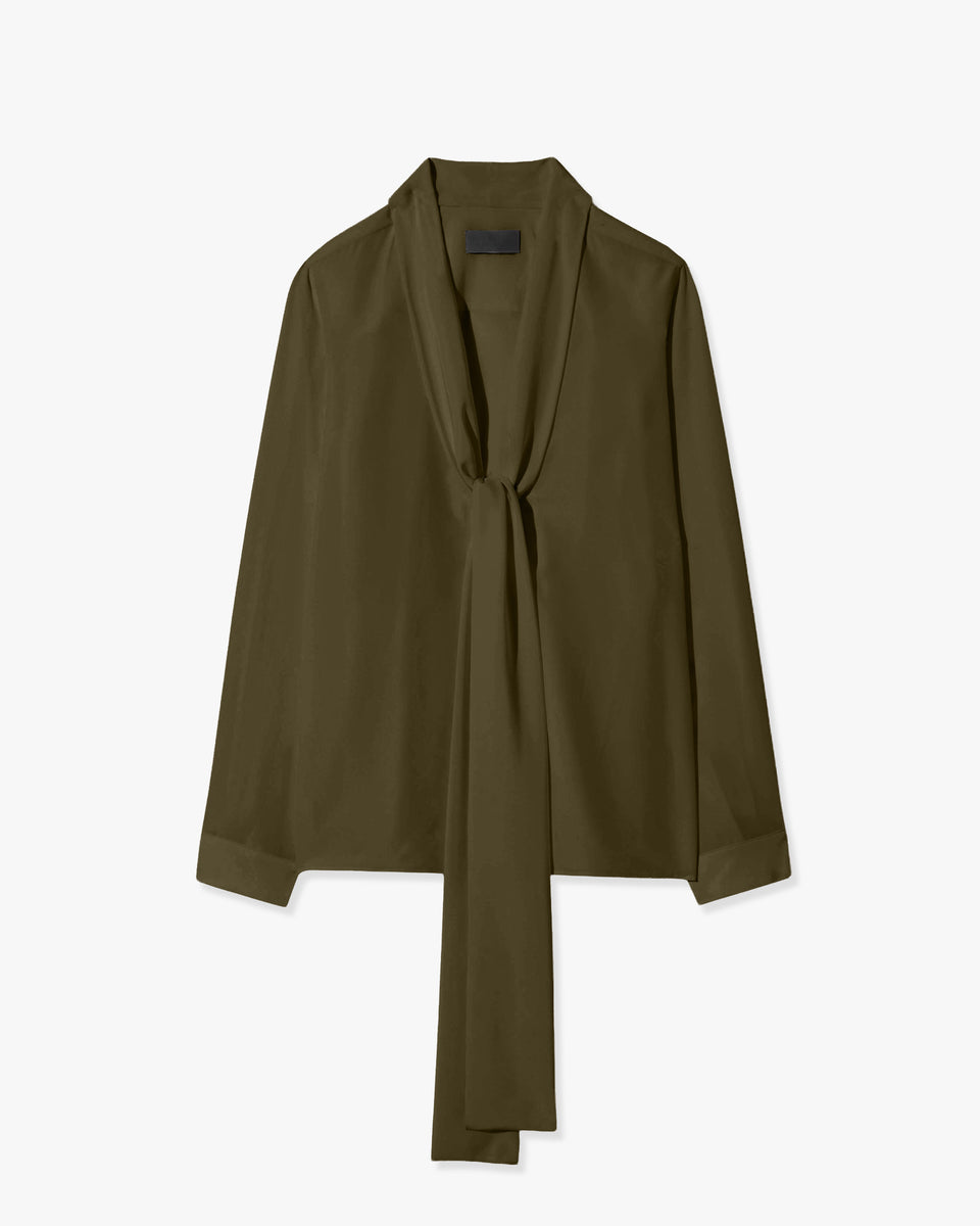 ANGELIQUE SILK BLOUSE IN LODEN