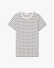 MARIELA TEE IN NAVY/IVORY STRIPE