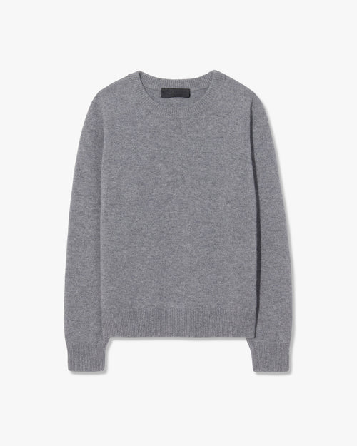 NORA CASHMERE SWEATER IN MEDIUM GREY MELANGE
