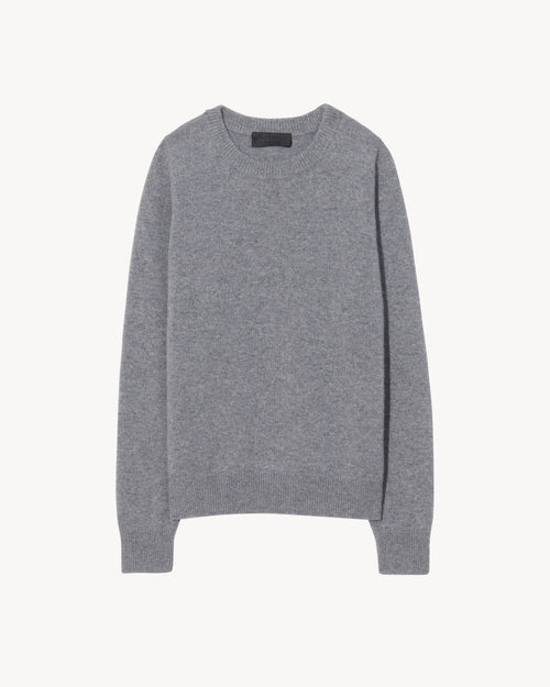 NORA CASHMERE SWEATER IN MEDIUM GREY MELANGE