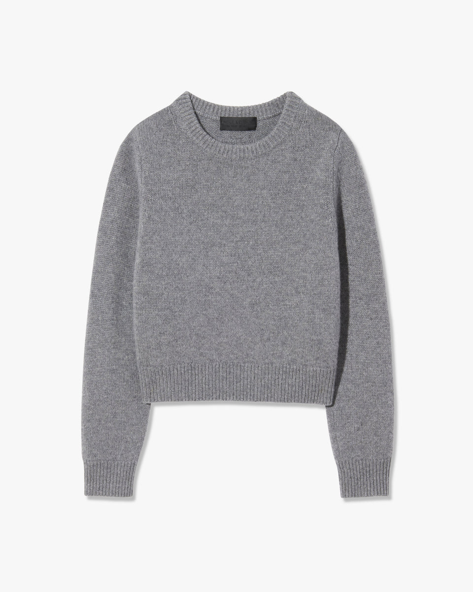 POPPY CASHMERE SWEATER IN MEDIUM GREY MELANGE