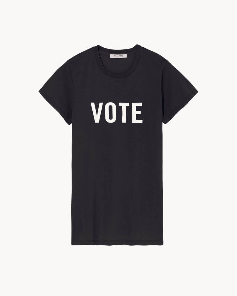 VOTE TEE IN WASHED BLACK
