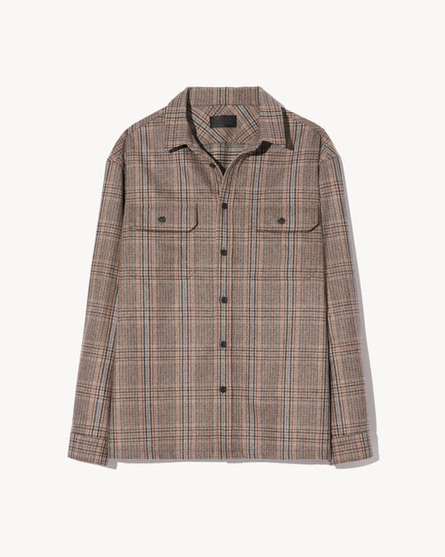 EVANDER SHIRT IN SAND PLAID