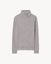 COLE CASHMERE TURTLENECK SWEATER IN HEATHER GREY