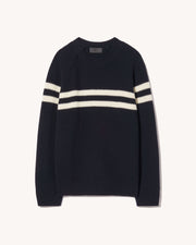 DARIUS SWEATER IN DARK NAVY/IVORY