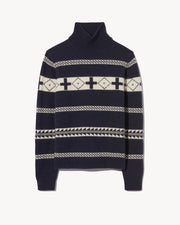 CLARENCE SWEATER IN NAVY/IVORY