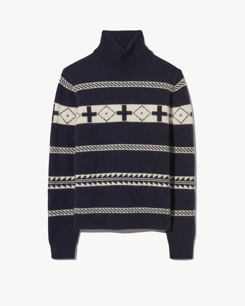 CLARENCE SWEATER IN NAVY/IVORY