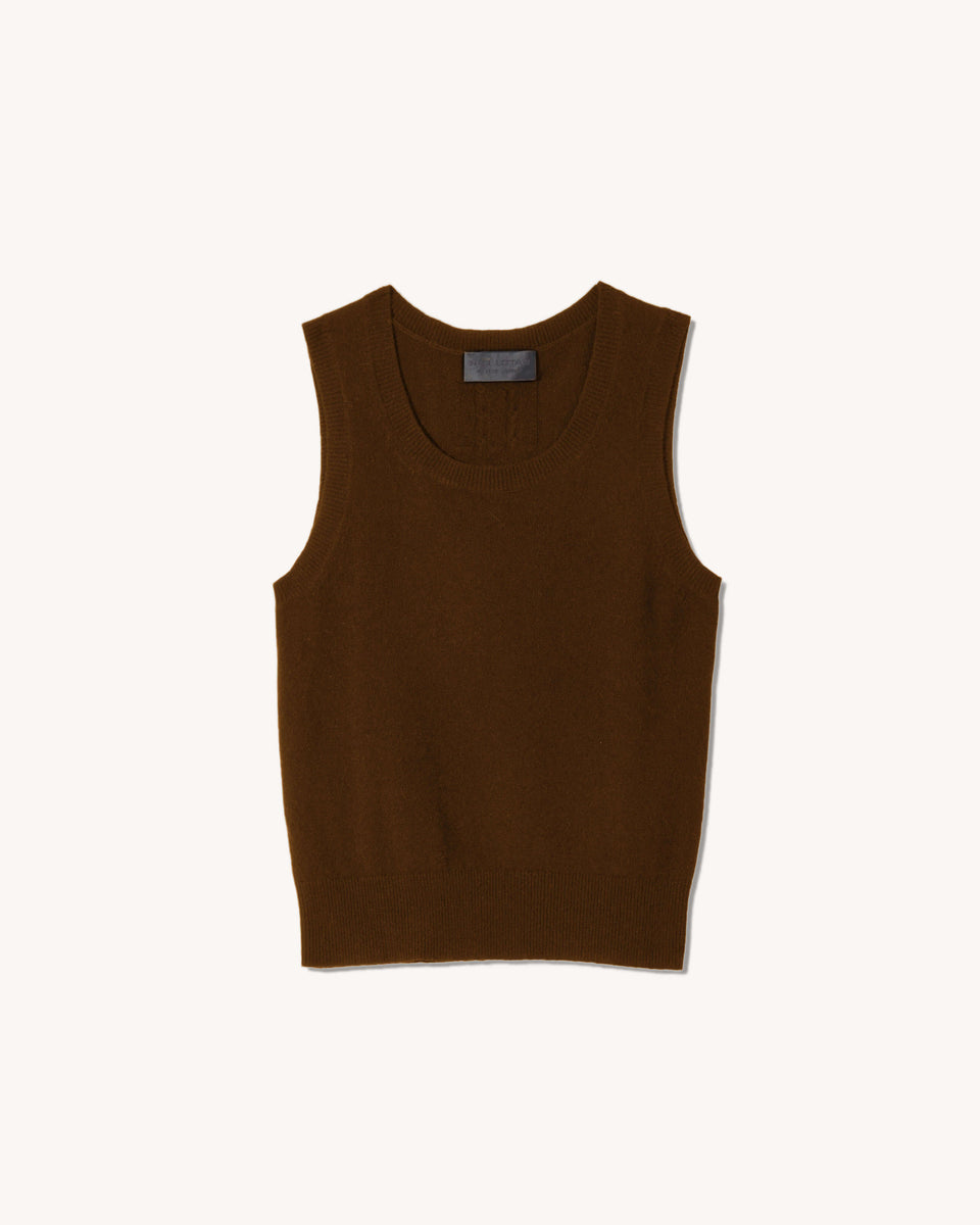 MAY SWEATER TANK IN COFFEE