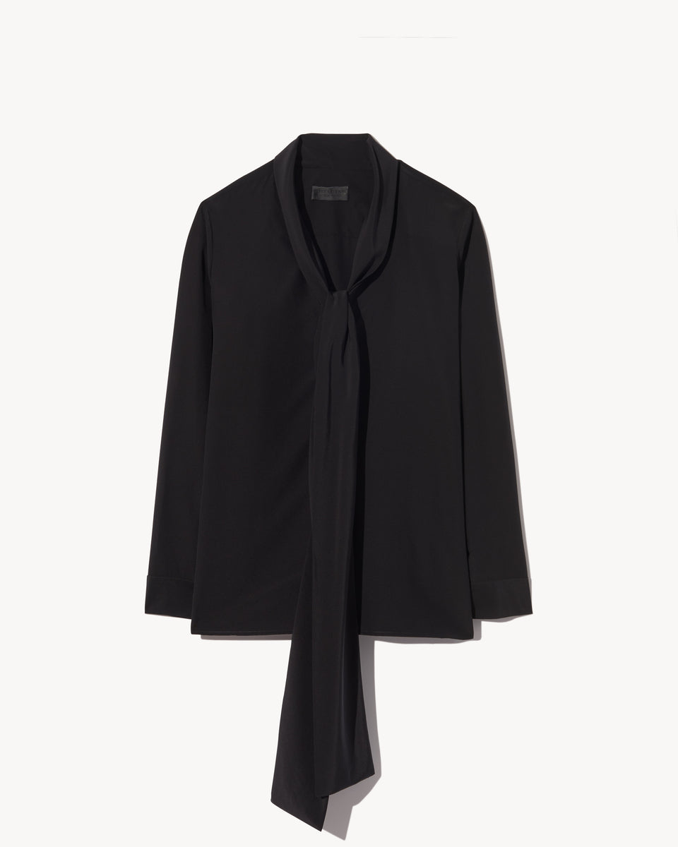ANGELIQUE SILK BLOUSE IN BLACK