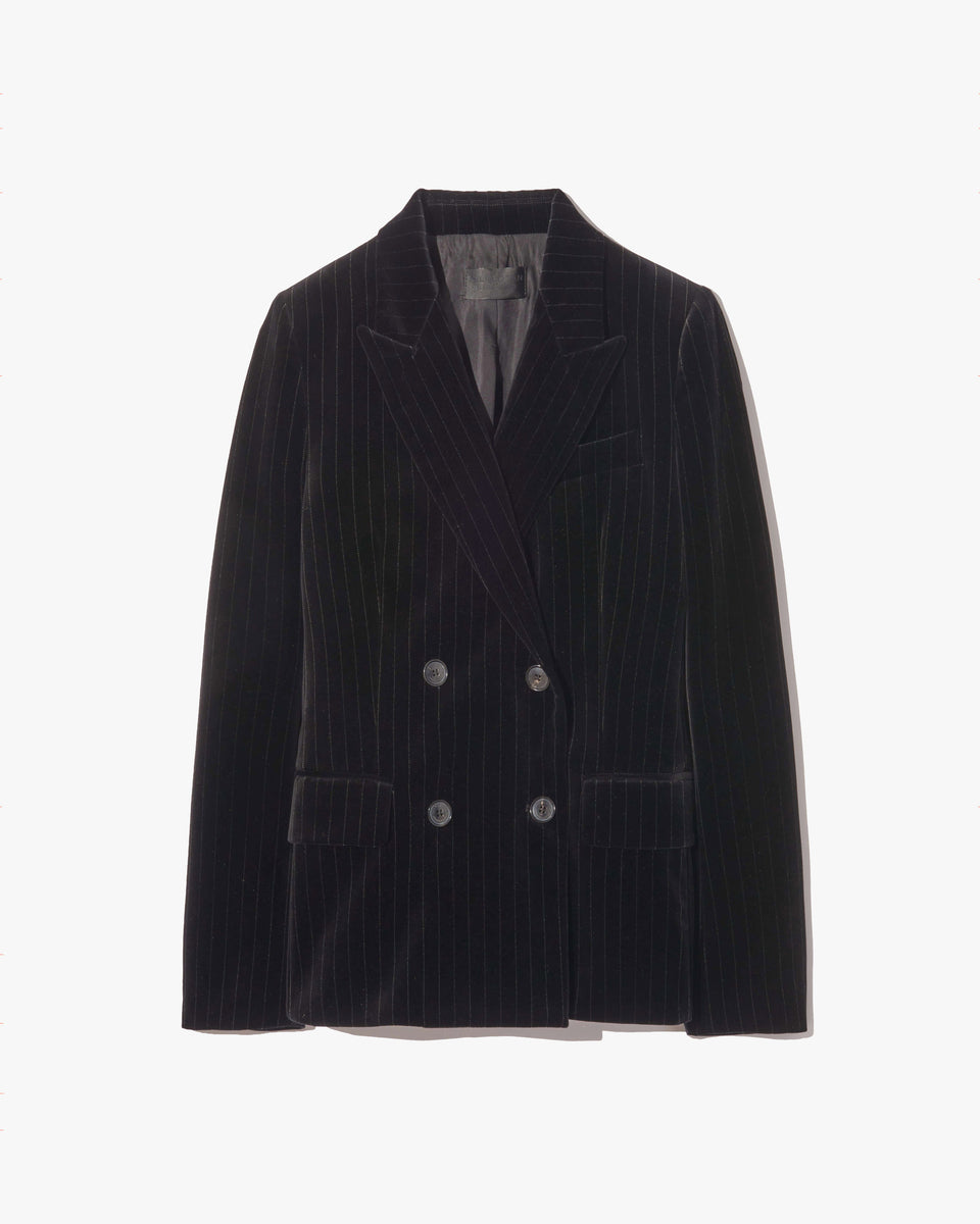 VEDA JACKET IN NIGHTFALL PINSTRIPES