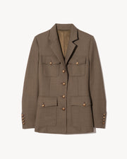 NELSON WOOL JACKET IN TAUPE GREY