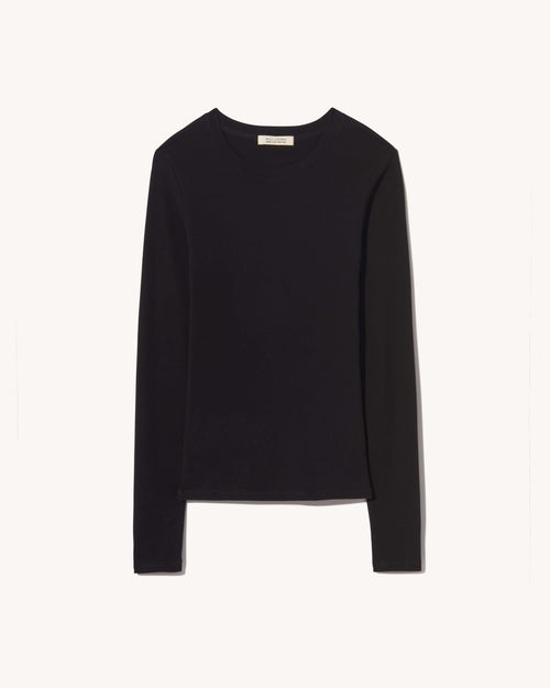 EMELIE LONG SLEEVE TEE IN BLACK