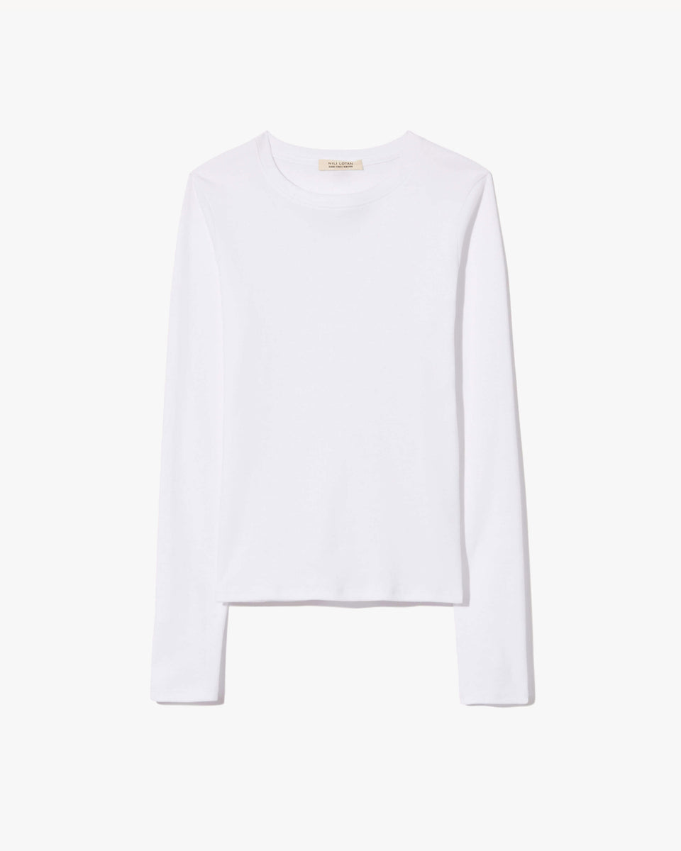 EMELIE LONG SLEEVE TEE IN WHITE