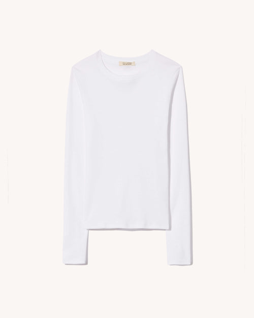 EMELIE LONG SLEEVE TEE IN WHITE