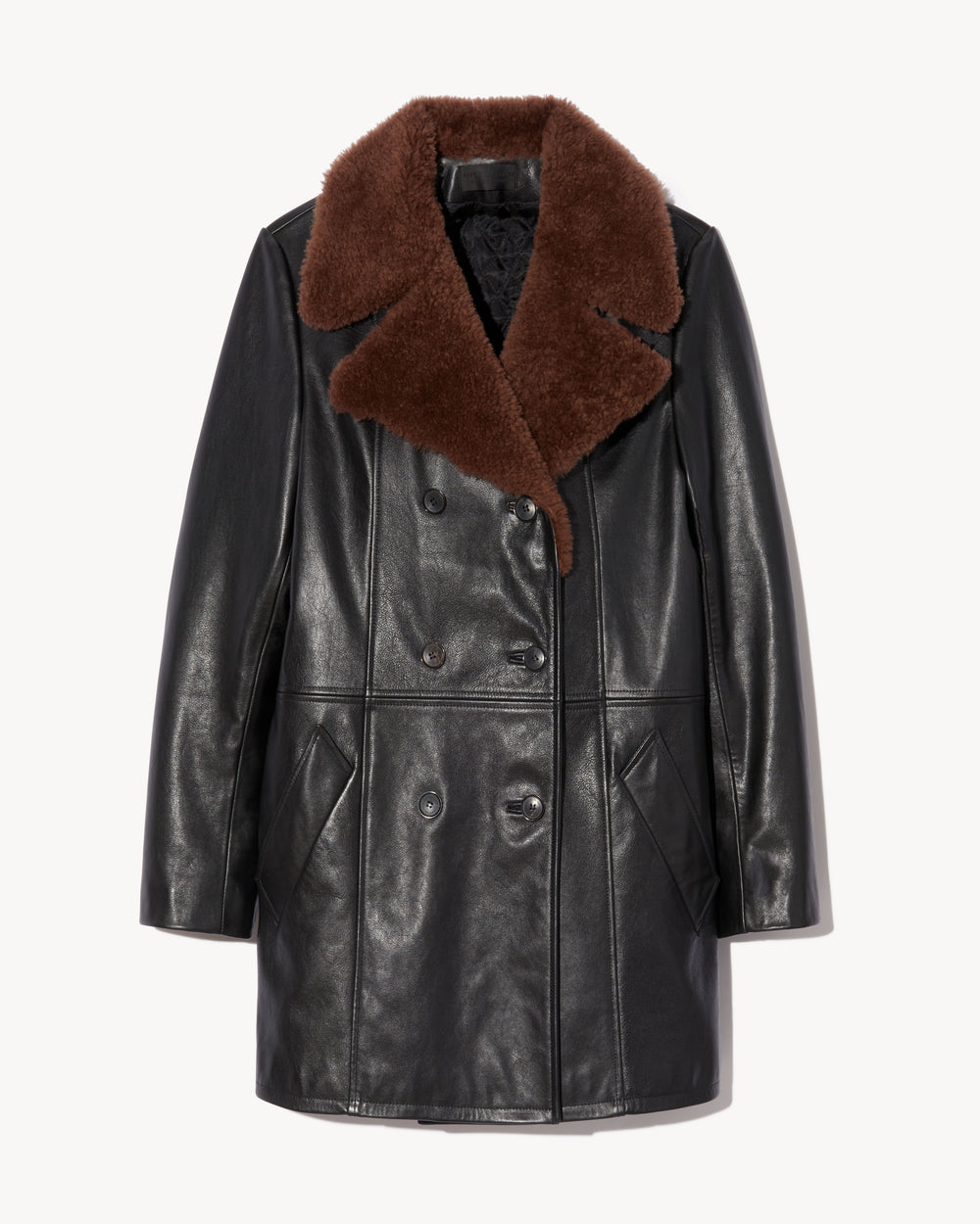 JAYDEN LEATHER COAT IN BLACK