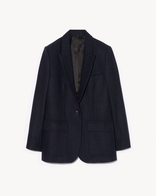 BRITTAN BLAZER IN MIDNIGHT PINSTRIPES
