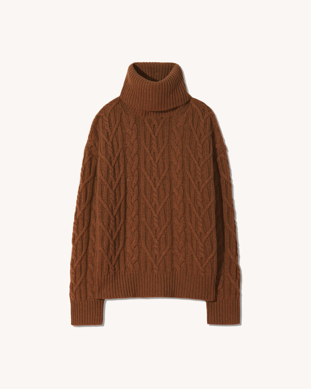 GIGI CASHMERE TURTLENECK SWEATER IN COFFEE